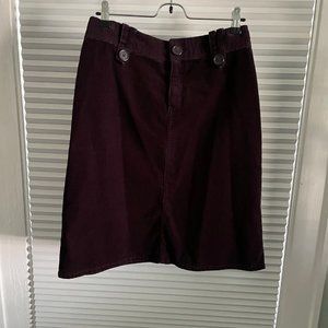 H&M Purple Corduroy Midi Skirt